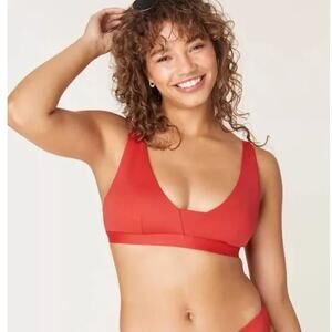 Andie Swim The Tahiti Bikini Top Chili Pepper Red Size Medium